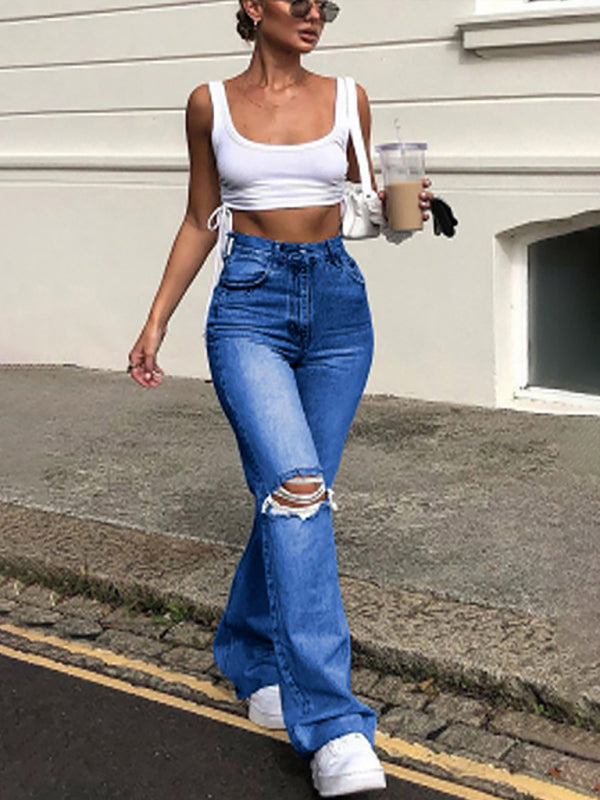 Fashion Wide Leg Flared Jeans