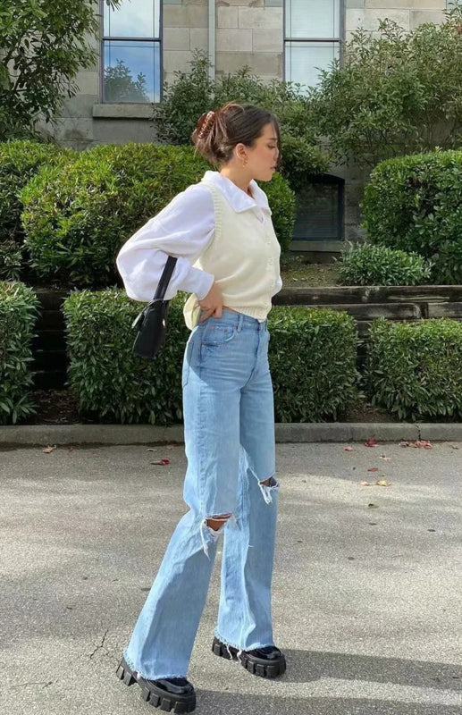 Fashion Wide Leg Flared Jeans