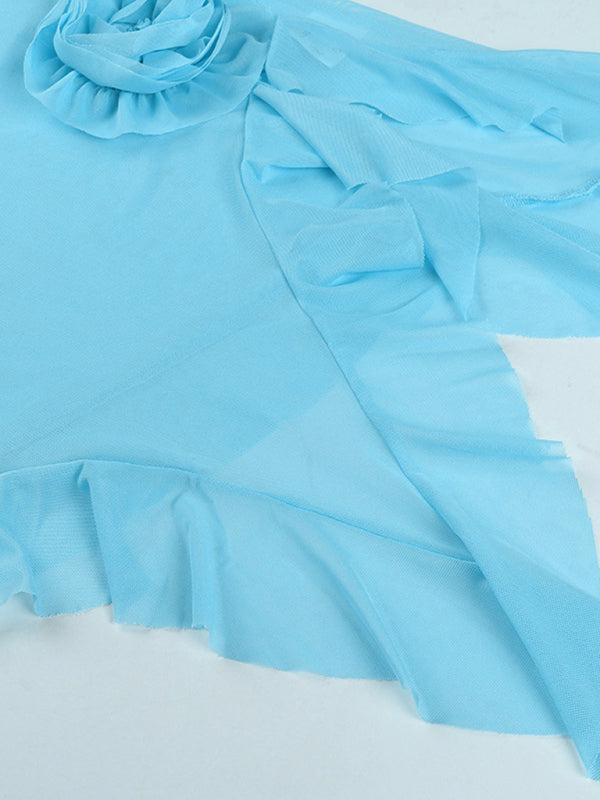 Couronne - mesh see-through flower tube top dress