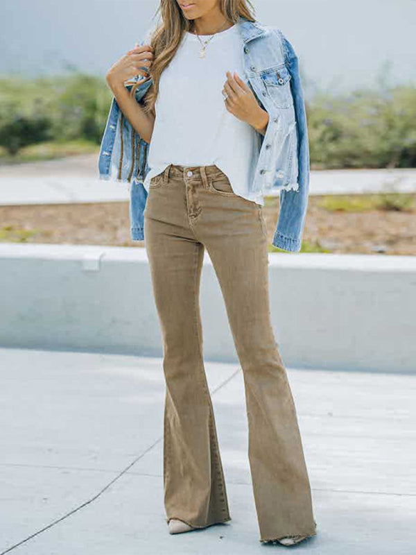 Jeans High Waist Mopping Vintage Flared Trousers