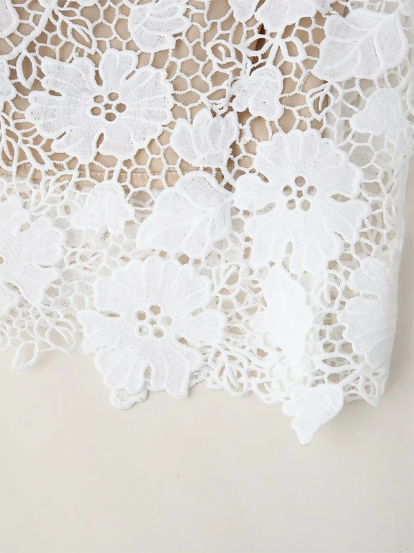 Barista - lace mesh suspender long dress