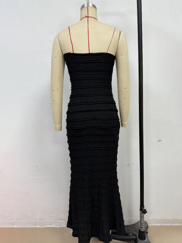 Royal 1 - fit tube top hip-hugging black dress