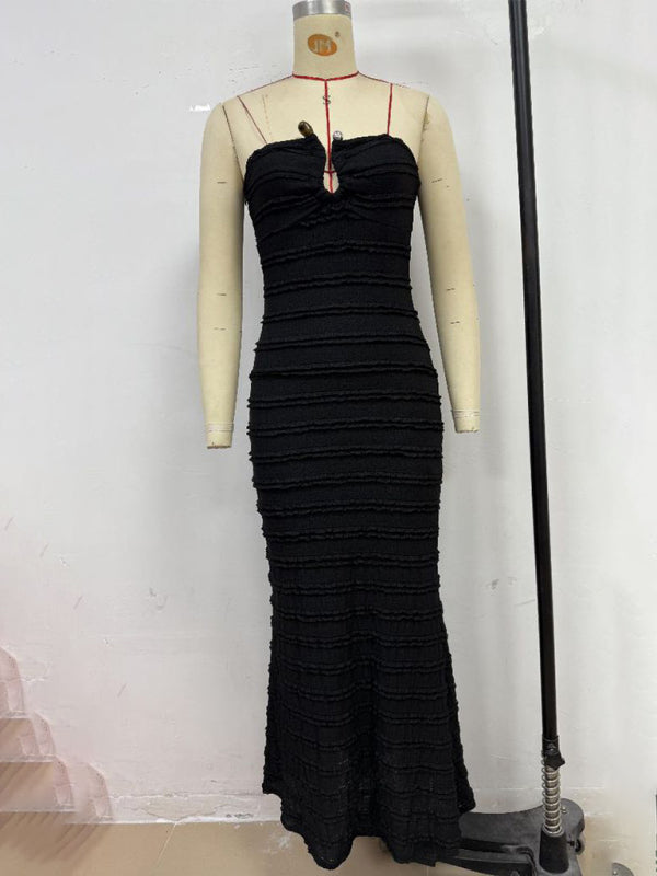 Royal 1 - fit tube top hip-hugging black dress