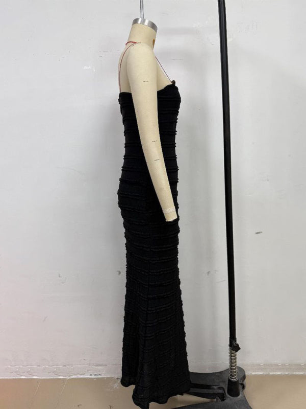 Royal 1 - fit tube top hip-hugging black dress