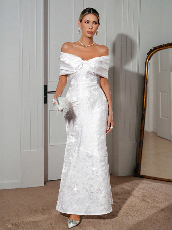 Elegant lady-style tube-top maxi dress