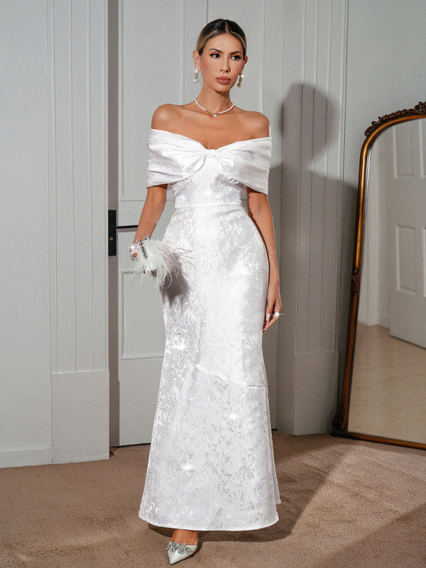 Elegant lady-style tube-top maxi dress